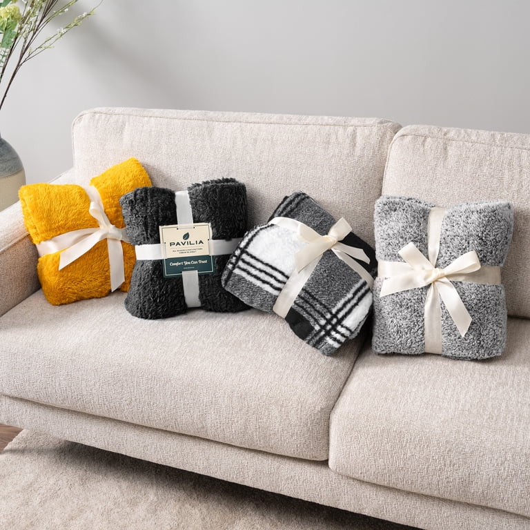 Pavilia Sherpa Throw Blanket, Black 50x60 photo 8