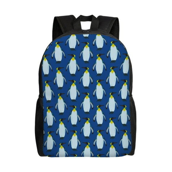 Vsdgher Sac à Dos Imprimé Motif Pingouin - Sac de Voyage Ou de Travail avec Pochette pour Ordinateur Portable 15 Pouces et Doubles Poches pour Bouteille d'Eau