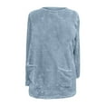 thumbnail image 5 of gakvbuo Fall Long Sweatshirt For Womens Round Neck Loose Warm Long Sleeve Lightweight Tunic Tops For Leggings Dressy With Pockets, 5 of 6