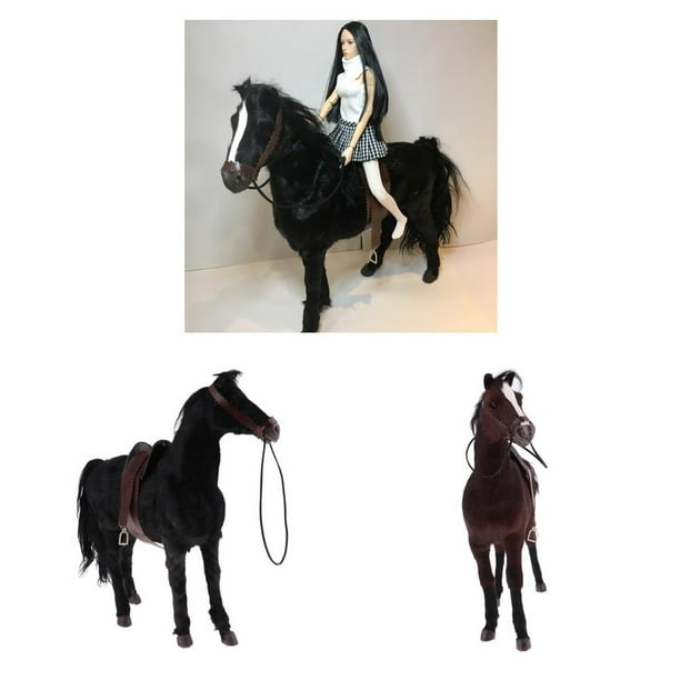 2 Piezas 1/6 Caballo Simulación Miniatura Yotijar Modelo de Acción 31x33cm