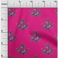 thumbnail image 1 of oneOone Cotton Silk Fabric Leaves & Floral Block Printed Craft Fabric BTY 42 Inch Wide, 1 of 4