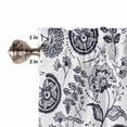 thumbnail image 4 of Dark Blue Farmhouse Valances for Windows Farmhouse Kitchen Curtains Valances Rod Pocket Valance Curtains for Kitchen Windows Floral Floral Plant Leaf Vintage Window Valances for Bathroom 42"x12", 4 of 6