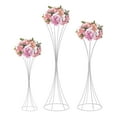 thumbnail image 5 of Dwellnix Wedding Flower Stand, Silver Electroplated Iron, Hourglass Shaped Vase for Centrepieces, Perfect for Weddings and Events, Set of 3, 5 of 6