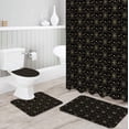 thumbnail image 3 of RYLABLUE Christmas 4 Piece Bathroom Set Shower Curtain Bath Rug Contour Mat and Toilet Lid Cover, 3 of 5