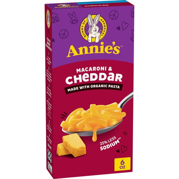 Annie's Macaroni and Cheddar, Reduced Sodium, Made with Organic Pasta, 6 oz