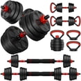thumbnail image 1 of Set de mancuernas BDSHE de 45 lb, ajustable 4 en 1, 1 of 9