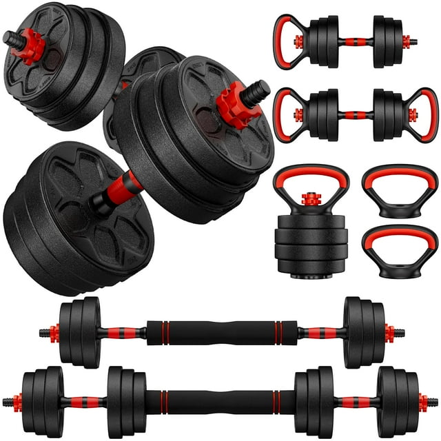 Set de mancuernas BDSHE de 45 lb, ajustable 4 en 1