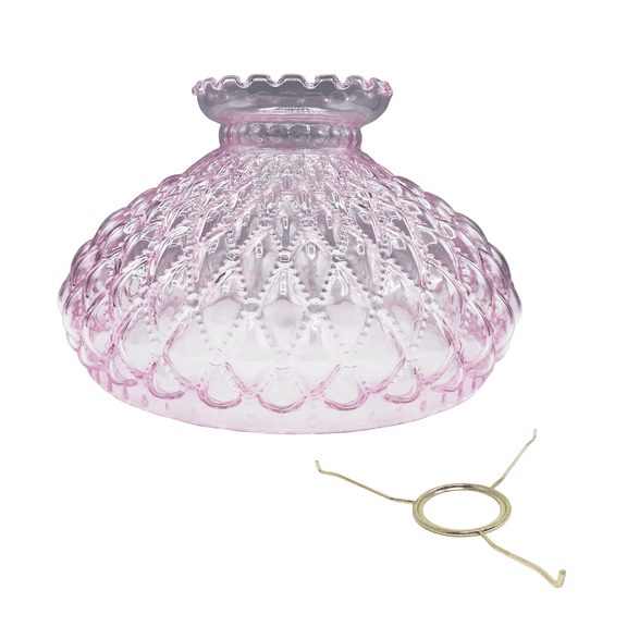 Light of Mine - Princess Feather Oil Lamp Replacement Kit Including 10" Pink Quilted Shade and 10" Flat Tripod