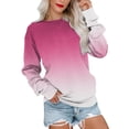 thumbnail image 1 of WEAIXIMIUNG Womens Zip Up Sweatshirt Jacket Womens Gradient Print Casual Round Neck Sweatshirt Long Sleeve Top Cute Pullover Loose Version Pullover Sweater, 1 of 6