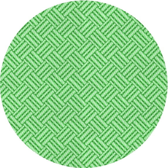 Ahgly Company Machine Washable Indoor Round Transitional Jade Green Area Rugs, 7' Round