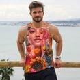thumbnail image 6 of Gukieu Vibrant Floral Collage Portrait Print Men's Quick Dry Fitness Vest, Round Neck Sleeveless Fitness Bodybuilding Top-4X-Large, 6 of 7