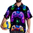 thumbnail image 4 of Game Controller Men's Short Sleeve Hawaiian Poplin Shirt - Casual Printed Button Down Summer Beach Shirt for Men, 4 of 6