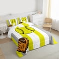 thumbnail image 3 of Castle Fairy Teens Adults Baseball Gamer Full Size Comforter Sets 3-Piece,Sport Game Bedding Comforter Set,Abstract Geometric Stripes Lightweight Bedding Sets,Breathable Home Decor,Reversible, 3 of 8