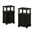 thumbnail image 2 of Furinno Brahms 3-Tier End Table with Door Set of 2, Espresso, Black, 2 of 5