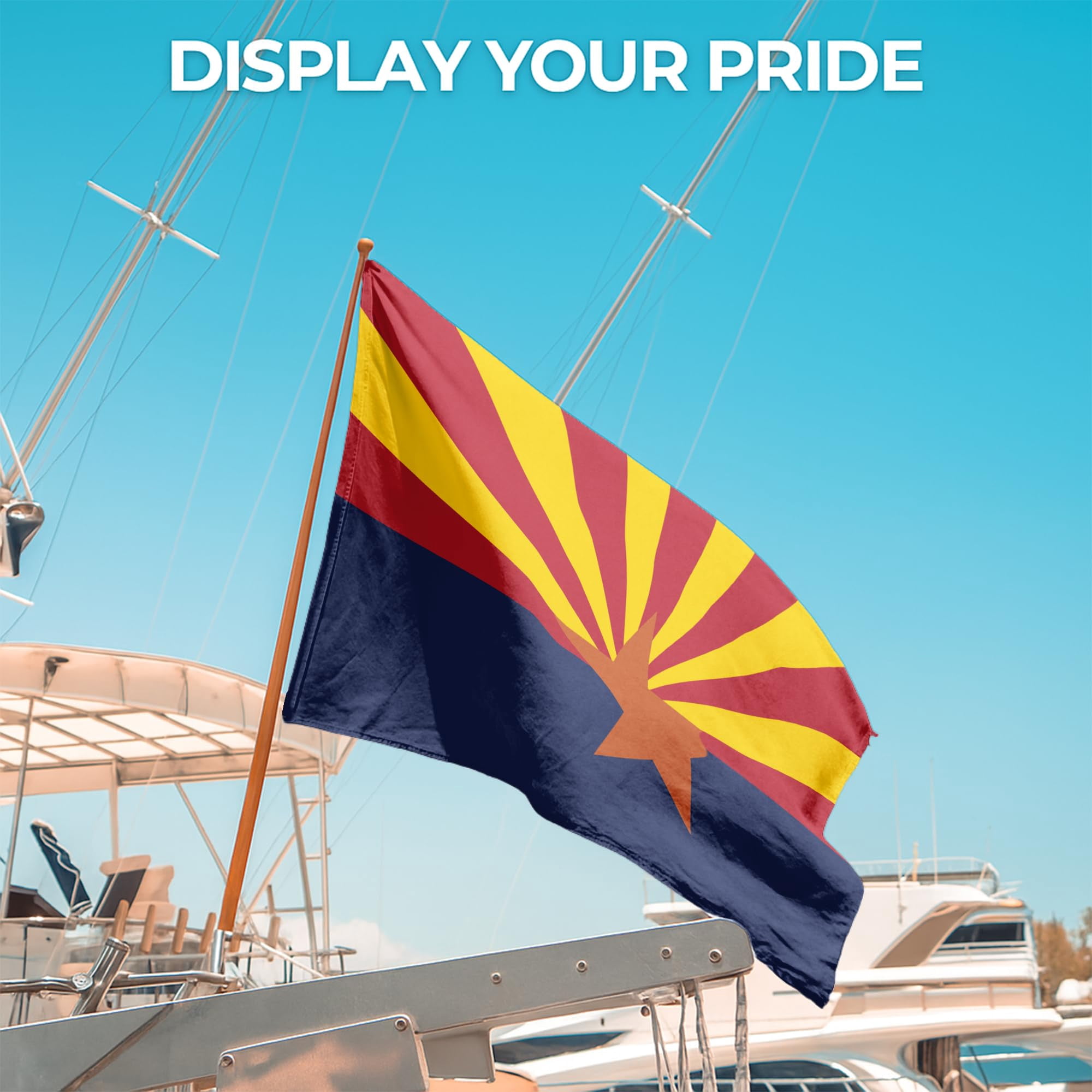 Arizona Outdoor Flag (2x3ft) by DreamController - Durable, Fade-Resistant Polyester, Double-Stitched, Brass Grommets - HD Printed USA State Flag - Made in USA