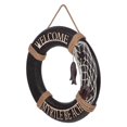 thumbnail image 2 of Mediterranean Vintage Lifebuoy Wall Decor with Hemp Rope Binding for Home Bar Display Brown 12.5 Inches, 2 of 4