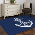 thumbnail image 4 of Navy Blue Anchor Area Rug 3x5 FT, Non Slip Entryway Bedside Carpet, Coastal Nautical Marine Minimalist Washable Soft Floor Carpet Indoor Mat Non-Shedding Throw Rug for Dorm Kitchen Home Office, 4 of 9