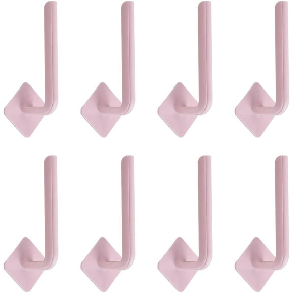 8Pcs Decorative Wall Mounted Drapery Tiebacks, Self Adhesive Curtain Hooks, Pink