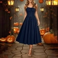 thumbnail image 5 of QATAINLAV Halloween Dress for Women Sleeveless Square Neck A Line Dresses Corset Gothic Renaissance Costume, 5 of 8