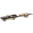 thumbnail image 2 of 1984 Chevrolet El Camino Conquista Maroon Met. & Beige w/Utility Trailer "Hitch & Tow" 1/64 Diecast Model Car by Greenlight, 2 of 3