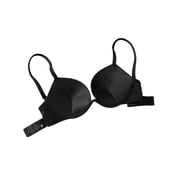 Deyllo Women's Plunge Super Padded Push Up Underwire T Shirt Bra, Black 38DD