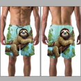 thumbnail image 3 of luoweisi Men's Beach Shorts Quick Dry Swim Trunks with Mesh Lining Sloth M, 3 of 5