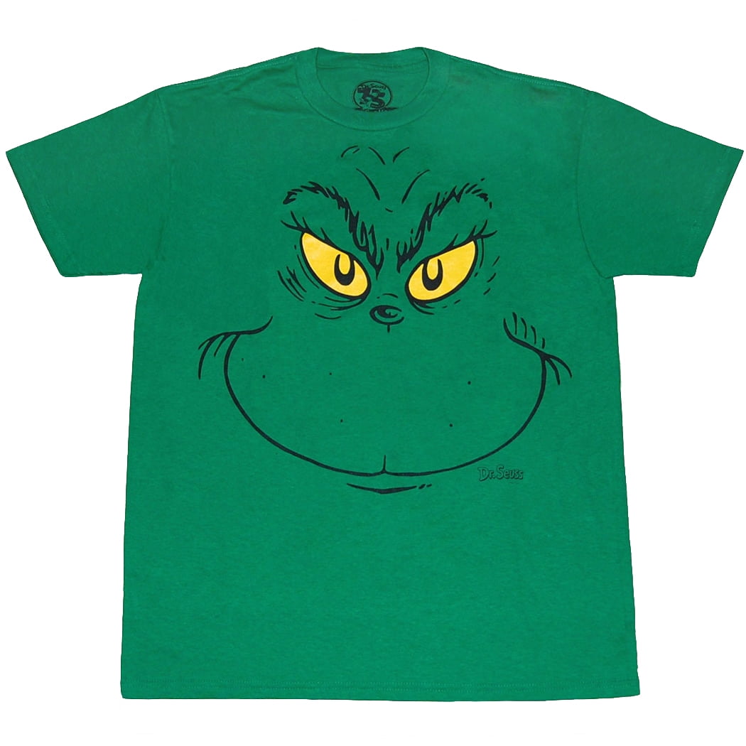 Dr. Seuss Grinch Face Youth T-Shirt - Walmart.com