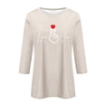 thumbnail image 3 of Womens Love Heart T-Shirts Valentine's Wife Day Graphic Tees 3/4 Sleeve Crew Neck Csual Fashion Funny Tunic Tops, 3 of 3