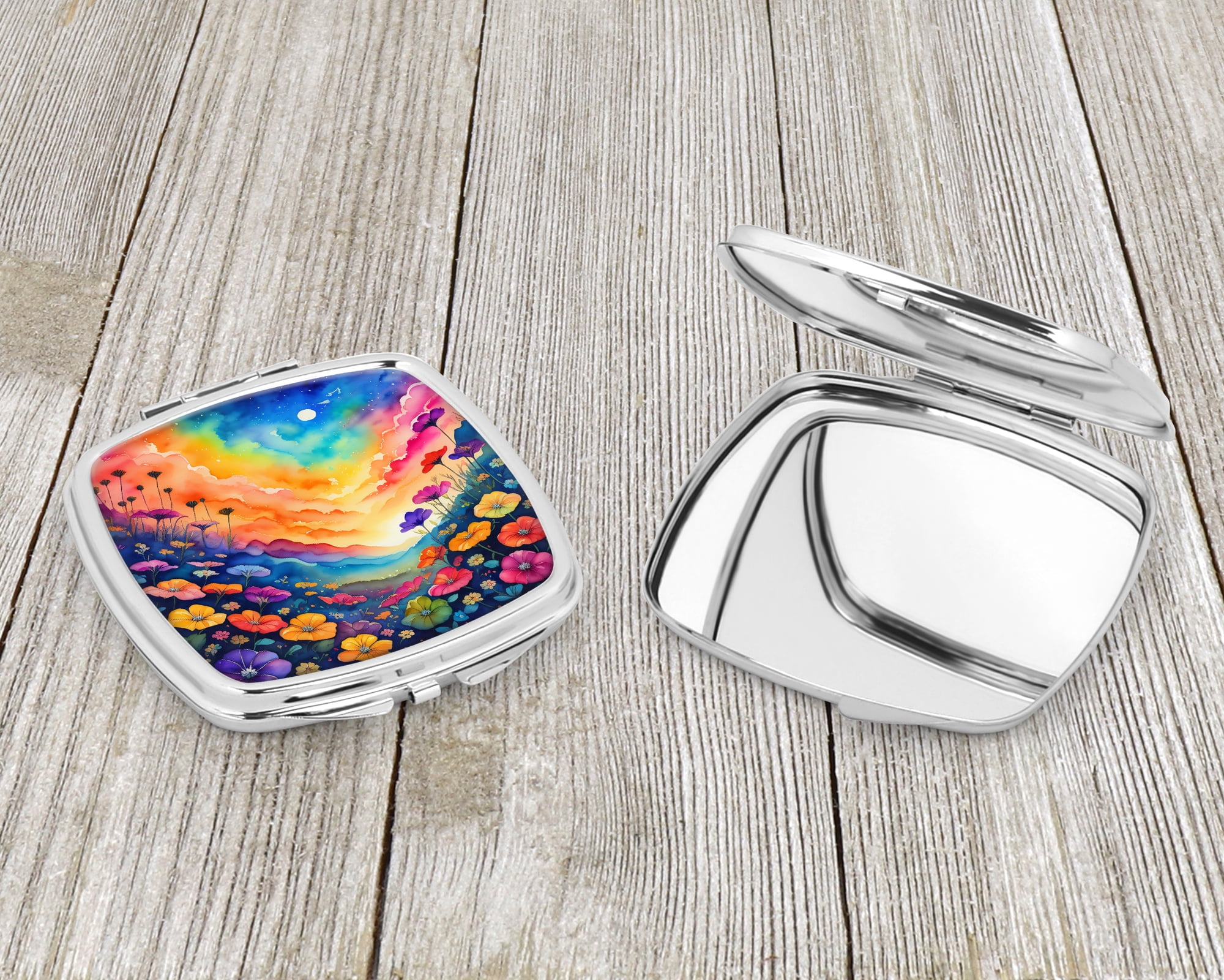 Colorful Petunias Compact Mirror 2.75 in x 3 in