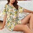 thumbnail image 4 of "Wukai Lemon Women's Pajama Set - Short-Sleeve Top and Shorts with Elastic Waistband and Pockets for Loungewear, Yoga, and Casual Wear-XX-Large, 4 of 8