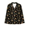 thumbnail image 7 of Tnhcen Festive Snowflake Women's Christmas Pajamas 2-Piece Long Sleeve Button-Down Set Soft Nightwear with Lounge Home Clothes Pjs S-3XL, 7 of 7