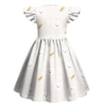 thumbnail image 5 of yuCgh Girls Easter Dress with Flutter Sleeves & Ruffle Hem, Fashion Casual Summer Printed Dress, Lightweight & Stylish Easter Dress,Beige 110, 5 of 5