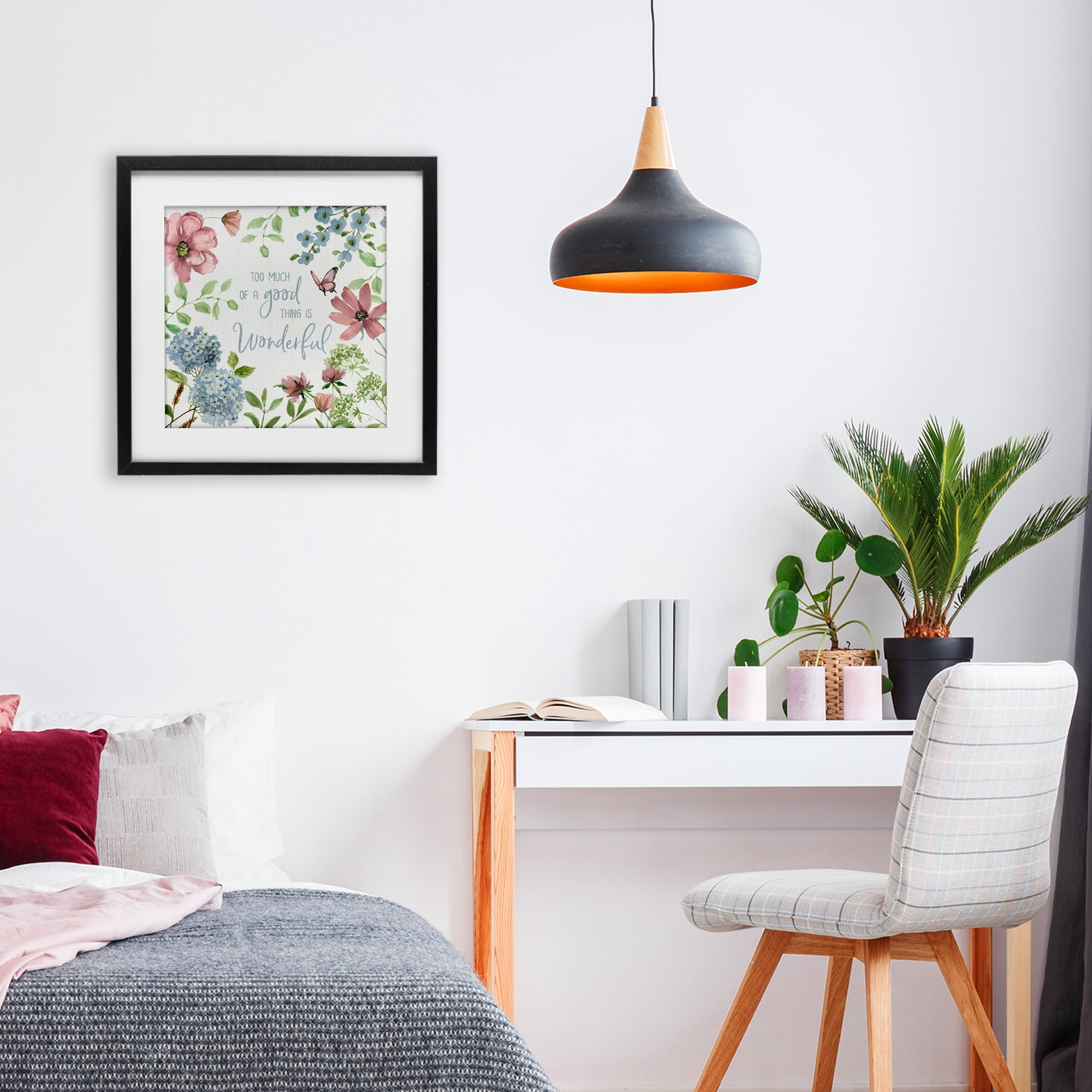 Stupell Industries Too Much Of A Good Thing Black Framed Print Under Glass, design by Nan
