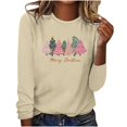 thumbnail image 4 of Birdeem Mode Femmes Décontracté Manches Longues Imprimé Col Rond T-Shirt Ample Blouse Tops, 4 of 12