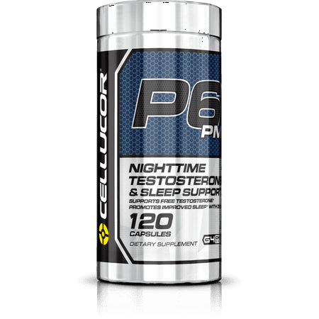 Cellucor P6 PM Testosterone Booster & Sleep Aid Supplement for Men, Maximize Free Testosterone Levels, Improve Night Time Rest & Muscle Recovery, 120 (Best Testosterone For Bulking)