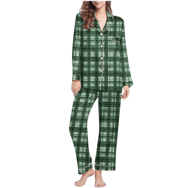 Wancir Ensemble de Pyjamas de Noël 2 Pcs pour Femmes, Chemises à Manches Longues avec Nœud Mignon, Pantalons, Ensembles de Pjs Graphiques, Confitures de Noël