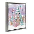 thumbnail image 4 of Stupell Industries Gingerbread Candy Town Holiday Painting Gray Floater Framed Canvas Art Prints Wall Art, 25 x 25, 4 of 10