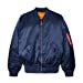 thumbnail image 3 of Alpha Industries MA-1 Bomber Flight Jacket - Fighter Pilot Flight Jacket - Replica Blue, L, 3 of 4