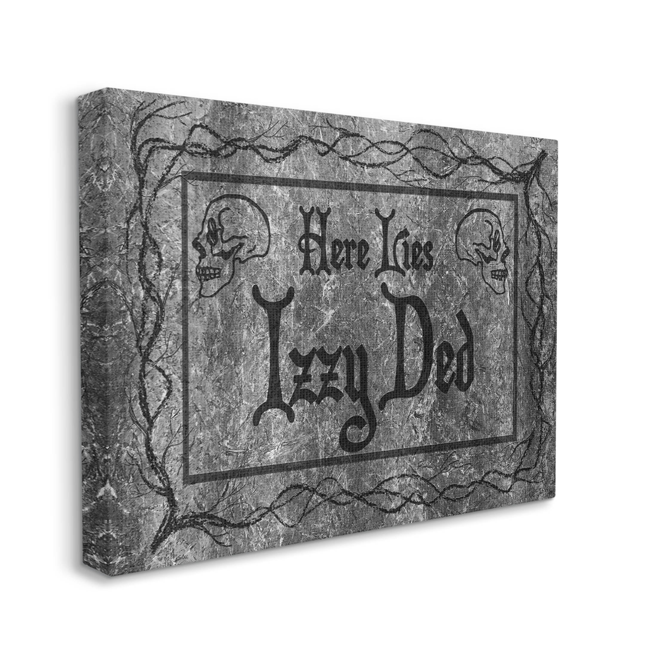 Stupell Industries Here Lies Izzy Ded Gravestone Graphic Art Gallery Wrapped Canvas Print Wall Art, Design by Lil' Rue