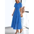 thumbnail image 3 of Vestido largo PRETTYGARDEN para mujer, verano 2025, cuello en V, azul XXL, 3 of 7