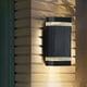 thumbnail image 3 of Luz de pared exterior Luz exterior/Luz rectangular de doble cabeza hacia arriba y hacia abajo/ Aplique de pared exterior moderno para pared exterior/ 2 capas Sunnimix Luz de pared al aire libre, 3 of 8