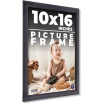 10x16 Frame Black Solid Wood Picture Frame - Complete Modern Photo Frame Includes UV Acrylic
