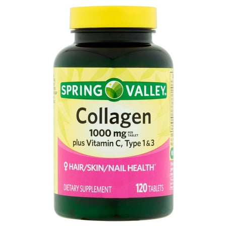 (2 Pack) Spring Valley Collagen plus Vitamin C Tablets, 1000 mg, 120 (Best Vitamin C Tablets For Skin In India)