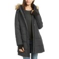 thumbnail image 2 of Maralyn  Me Junior's Faux Trim Hooded Puffer Coat Dark Grey Size XX-Large, 2 of 3