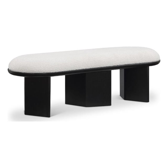 Meridian Furniture Wilshire Cream Boucle Fabric Bench
