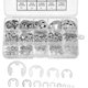 thumbnail image 1 of Anillos de seguridad, 400 piezas Anillos de seguridad de acero inoxidable con clip en E de 1,5-15 mm con caja de almacenamiento, interno, Broche de anillo de retención externo con clip en E, 1 of 2