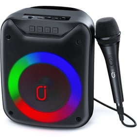 JYX Bluetooth Speaker with Microphone, Portable Party Speaker with LED Light for Outdoor, D18