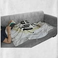 thumbnail image 6 of Modern Soft Flannel Fleece Blanket, Thank You Words Surrounded by the Olive Leaves Like Ivy with White Background, Cozy Plush for Indoor and Outdoor Use, 70" x 90", Yellow and Black, by Ambesonne, 6 of 6