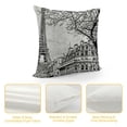thumbnail image 4 of Orinice  Paris Throw Pillow Cushion Cover, Sketch Parisian Street with Trees and Eiffel Famous City Scenery Architectural Print, Decorative Square Accent Pillow Case,  White, 4 of 5