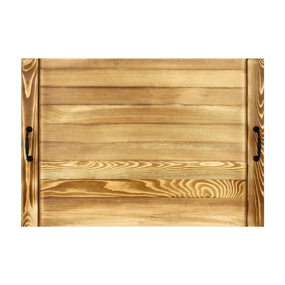 Miumaeov Wood Stove Top Cover with Handles, 30 x 22 Inch Decorative Tray for Electric Gas Stove, Burner Cover for Kitchen RV (Wood)